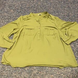 Dalia Collection Green Button Up Top sz. 2X